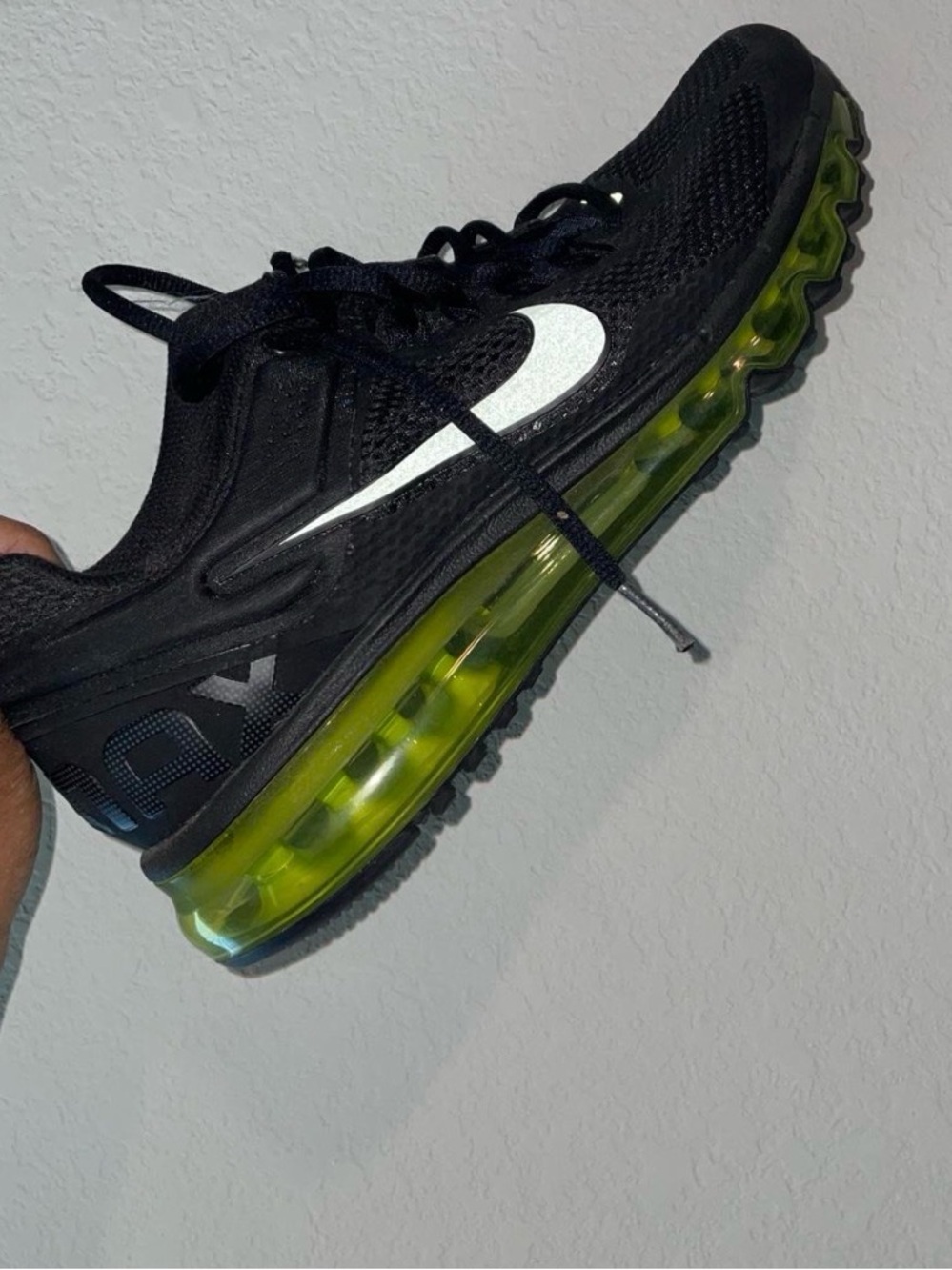 Nike Kids Black and Neon Yellow Air Max Sneaker